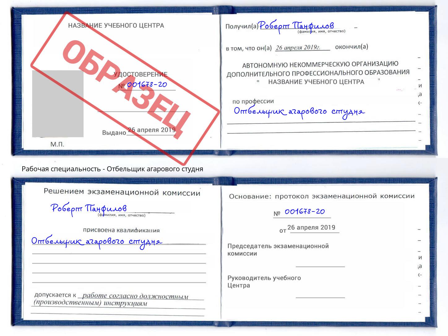 Отбельщик агарового студня Скопин