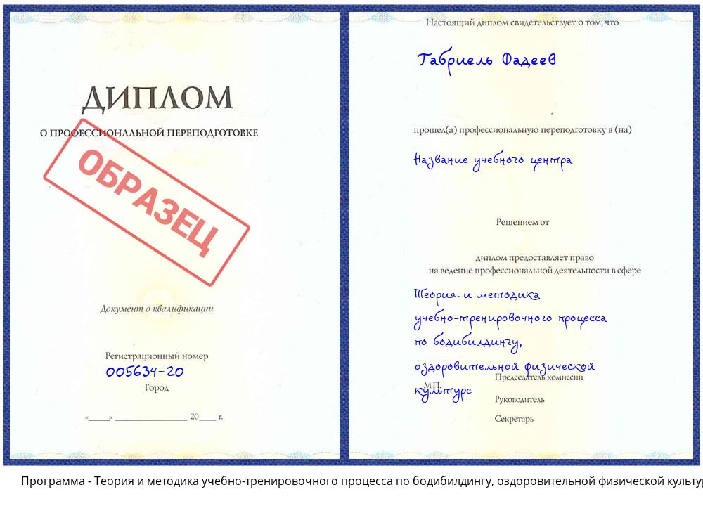 Теория и методика учебно-тренировочного процесса по бодибилдингу, оздоровительной физической культуре Скопин