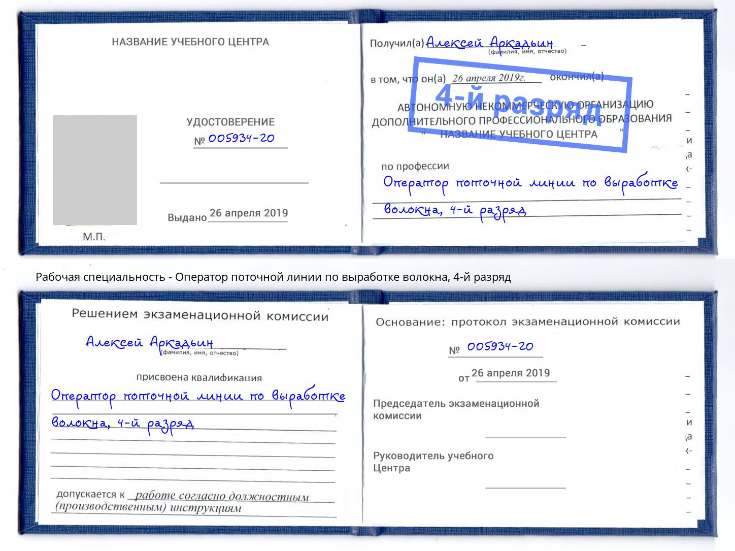 корочка 4-й разряд Оператор поточной линии по выработке волокна Скопин